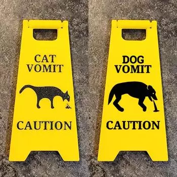 Знак «Рвота кошки», Знак «Рвота собаки», Смешные знаки для кошек, Подарки для украшения дома One Size