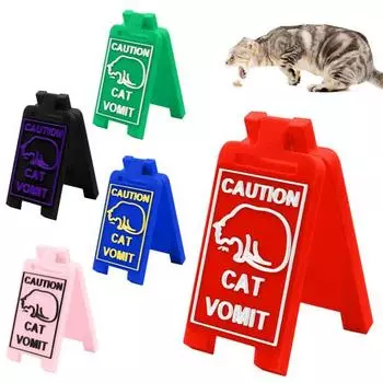 Знак «Рвота кота» 3D-печатный знак «Рвота котенка» для домашнего офиса, рабочего стола, напольного мини-таблички, украшения, кляп, подарок чёрный