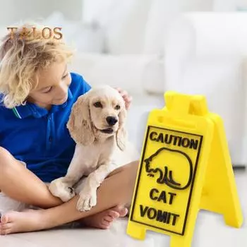 Знак «Рвота кота» 3D-печатный знак «Рвота котенка» для домашнего офиса, рабочего стола, напольного мини-таблички, украшения, кляп, подарок A