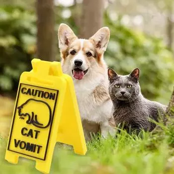 Знак «Рвота кота» 3D-печатный знак «Рвота котенка» для домашнего офиса, рабочего стола, напольного мини-таблички, украшения, кляп, подарок A