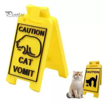 Знак «Рвота кота» 3D-печатный знак «Рвота котенка» для домашнего офиса, рабочего стола, напольного мини-таблички, украшения, кляп, подарок A