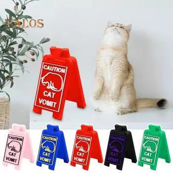 Знак «Рвота кота» 3D-печатный знак «Рвота котенка» для домашнего офиса, рабочего стола, напольного мини-таблички, украшения, кляп, подарок чёрный
