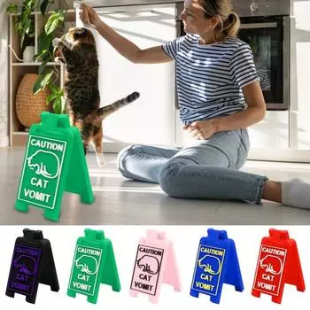 Знак «Рвота кота» 3D-печатный знак «Рвота котенка» для домашнего офиса, рабочего стола, напольного мини-таблички, украшения, кляп, подарок чёрный