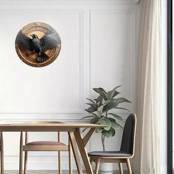 Знак «Ворона», круглая алюминиевая табличка с милой птицей, настенное украшение, декоративное настенное искусство, декор для дома, ресторана, бара, кафе, подарки для женщин. 30x30cm