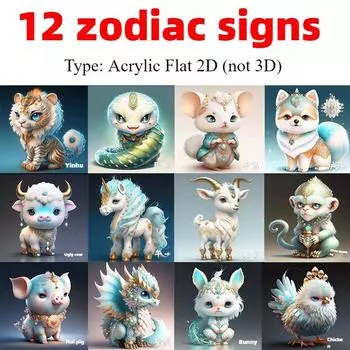 Знак зодиака Бенминг Будда акриловый плоский рождественский кулон подвеска на зеркало заднего вида автомобиля Священный хранитель кулон на рюкзак