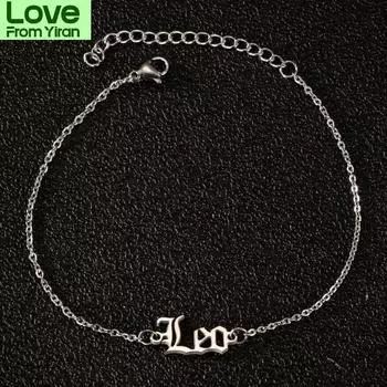 Знак зодиака браслеты для женщин золотой цвет браслет на лодыжку из нержавеющей стали цепочка на ногу гороскоп Лев Овен браслет на лодыжку ювелирные изделия для ног золотой