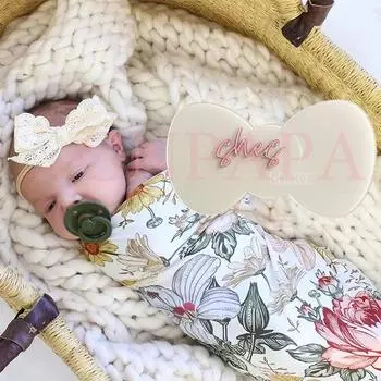 Знаки для объявлений о рождении ребенка Карточки с вехами в жизни ребенка Акриловые реквизиты для фотосъемки новорожденных Рождение ребенка бежевый