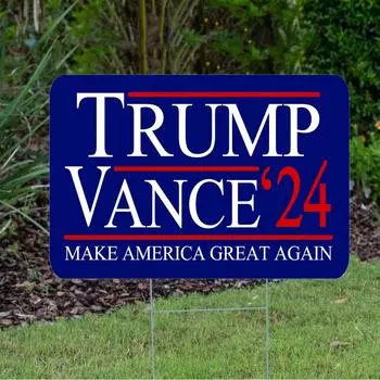 Знаки двора, знаки двора 2024 г., двухсторонние, устойчивые к выцветанию, знаки «Возьмите Америку обратно» для двора, прочные металлические H-образные рамы One Size