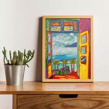 Знаменитая картина Матисса «Открытое окно в Коллиуре», картины на холсте и принты Анри Матисса, настенное искусство для домашнего декора комнаты 21x30cm No Framed