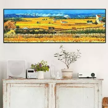 Знаменитая картина «Звездная ночь» Ван Гога, постеры, принты для гостиной, природный пейзаж, холст, настенное искусство, домашний декор, без рамки 20*40cm No Frame