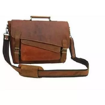 Знаменитая кожаная сумка-мессенджер Vintage Goat Real сумка-портфель из натуральной кожи портфель для ноутбука 12 x 16 x 5 in коричневый