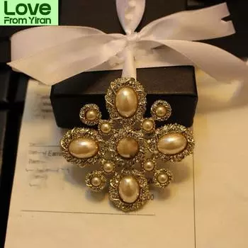 Знаменитая ретро старинная брошь с жемчугом в виде креста, женские аксессуары для корсажа, броши, булавка для корсажа для женщины