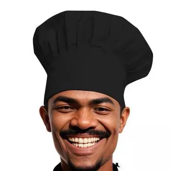 Знаменитая шляпа шеф-повара, кондитерская, тканевая шляпа, рабочая шляпа, плиссированная шляпа One Size чёрный