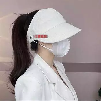 Знаменитости Интернета с такой же шляпой от солнца новая личность универсальная шляпа-ведро солнцезащитный галстук конский хвост модная шляпа свисающая маска шляпа для лица чёрный