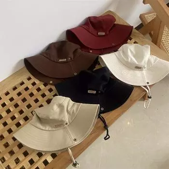 Знаменитости Интернета с тем же лицом, закрывающим панаму, женская универсальная уличная термошляпа для бассейна, японская простая панама, прилив M56-58cm серый