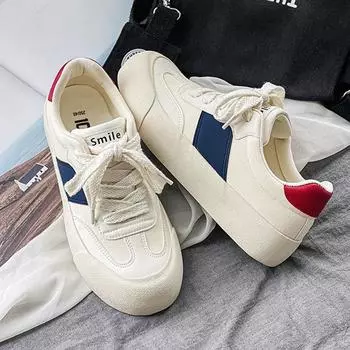 Знаменитости из Интернета в одинаковых пушистых ботинках. Мужские повседневные кроссовки Fat Moral Training на низкой подошве. Кроссовки на платформе. Обувь Panda Shoes 1203. 39 бежевый