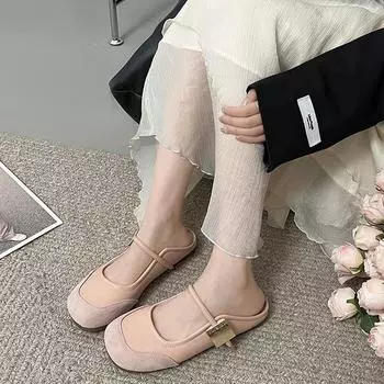 Знаменитости из Интернета в Xiaoxiangfeng, тапочки с плоским дном и сумкой, женская летняя одежда 2025 года, новые французские феи с юбкой, сандалии 35 красный