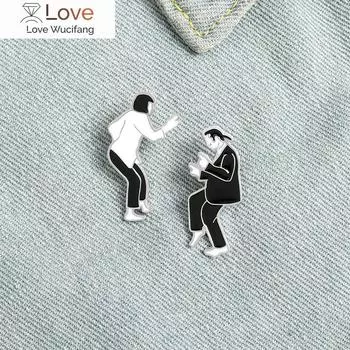 Знаменитые эмалевые булавки из фильмов, индивидуальные черно-белые броши с ролями в кино, на сумку, одежду, значок на лацкан, ювелирные изделия, подарок для друзей-фанатов