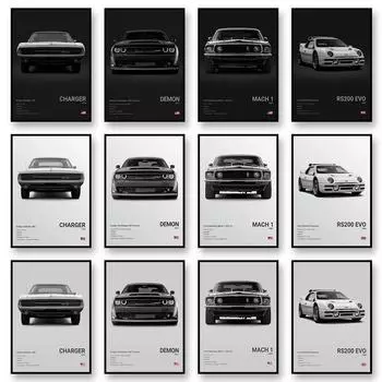 Знаменитые автомобили DEMON MACH 1 холст настенная печать постер NSX TYPE R декоративная фреска современный домашний декор подарок на день рождения без рамки 20X30cm Unframed