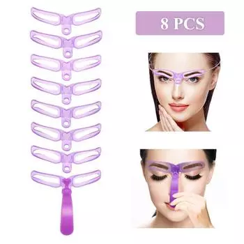 Знаменитые красивые 8 шт., профессиональные линейки для бровей, трафареты для рисования, трафареты для бровей, направляющие для карточек фиолетовый