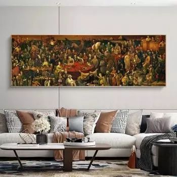 Знаменитые произведения искусства, обсуждающие божественную комедию с Данте, настенные художественные картины, печатные постеры, холст, картина для украшения гостиной, без рамки 20*40cm