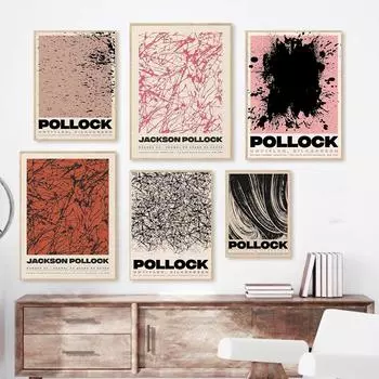 Знаменитый Джексон Поллок, абстрактное искусство, настенное искусство, холст, живопись, граффити, принты и постеры, фотографии для гостиной, домашний декор, без рамки 21*30cm