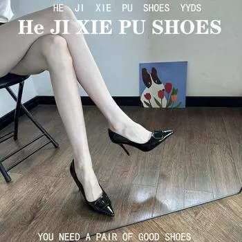 Знаменитый стиль обнаженные розовые туфли на высоком каблуке женские V-образные пряжки 8 см маленькие кожаные туфли весенне-летняя одежда туфли Мэри Джейн одинарные 34