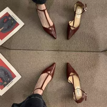 Знаменитый темперамент туфли на высоком каблуке женские лакированные кожаные туфли Мэри Джейн маленькие кожаные туфли на высоком каблуке сандалии 35 красный