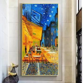 Знаменитый Ван Гог вертикальный постер и принты звездное небо холст картины настенная художественная картина для гостиной украшение дома Куадрос 20x40cm No Frame