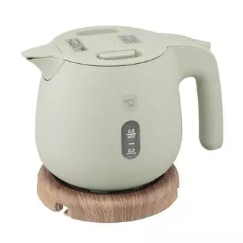 ZOJIRUSHI Electric Kettle 0.6L Compact 1 Cup Approx. 60 Seconds Safe Design Clean Dust Block Natural Miscellaneous Taste Dusty Green CK-SA06-GZ
