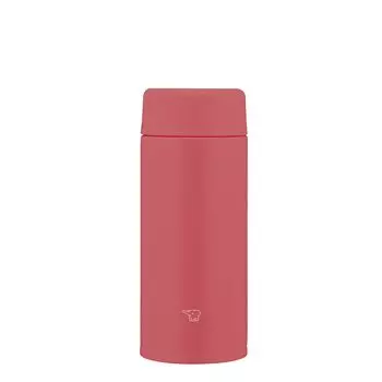 Zojirushi Mahobin Stainless Steel Mug Water Bottle 360ml Screw Type Dishwasher Safe Seamless Only 2 Care Points Poppy Red SU-AA36-RM