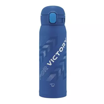 Zojirushi Mahobin Stainless Steel Mug Water Bottle for Children 480ml One Touch Type Seamless Only 3 Care Points Blue SM-WM48-AA