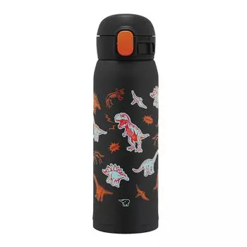 Zojirushi Mahobin Stainless Steel Mug Water Bottle for Children 480ml One Touch Type Seamless Only 3 Care Points Black SM-WM48-BA