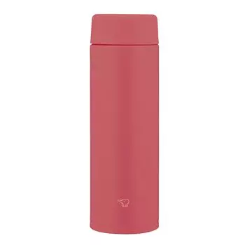 Zojirushi Mahobin Stainless Steel Mug Water Bottle 480ml Screw Type Dishwasher Safe Seamless Only 2 Care Points Poppy Red SU-AA48-RM