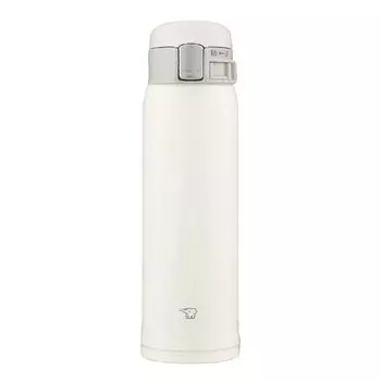 Zojirushi SM-SF48-WM Water Bottle, Direct Drinking [One-touch Open] Stainless Steel Mug, 16.9 fl oz (480 ml), Pale White
