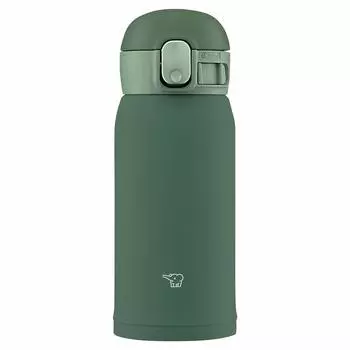 Zojirushi SM-WA36-GD Water Bottle, One-Touch Stainless Steel Mug, Seamless 0.36L Khaki