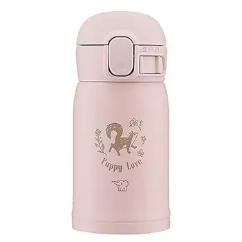 Zojirushi SM-WP24-PM Water Bottle, One-Touch Stainless Steel Mug, Seamless, 0.24L, Vintage Rose