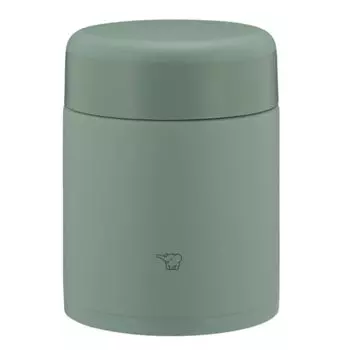 ZOJIRUSHI SW-KA40-GM Термос для супа из нержавеющей стали Mahobin, банка для ланча, бесшовная, 13,5 жидких унций (400 мл), Матово-зеленый, Интегрированная крышка и уплотнитель, Легко