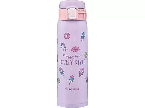ZOJIRUSHI Water Bottle Direct Drinking Mug Type Stainless Steel Girls Mug Sweets Purple 0.48L SM-SG48-VZ