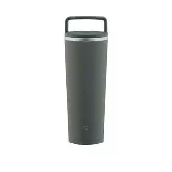 ZOJIRUSHI Water Bottle, Tumbler with Lid, Carry Tumbler, Portable, Seamless, Handle Type, 400ml, Forest Gray, Integrated Lid and Gasket, Easy to Clean