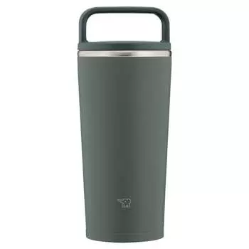 ZOJIRUSHI Water Bottle, Tumbler with Lid, Carry Tumbler, Portable, Seamless Handle Type, 300ml, Forest Gray, Integrated Lid and Gasket, Easy to Clean,