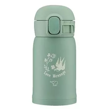 ZOJIRUSHI Zojirushi Water Bottle One Touch Stainless Steel Mug Seamless 0.24L Ash Green SM-WP24-GZ
