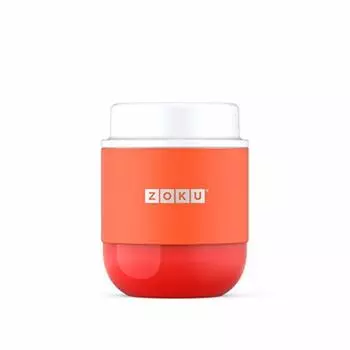 ZOKU Neat Stack Food Jar, 10 Ounce, Double-Walled, Vacuum Insulated, Stainless Steel, BPA Free - Orange
