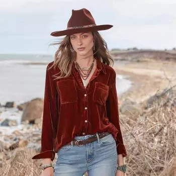 Золотая бархатная рубашка женская на пуговицах с длинным рукавом универсальная бархатная верхняя часть свободная блузка S фиолетовый