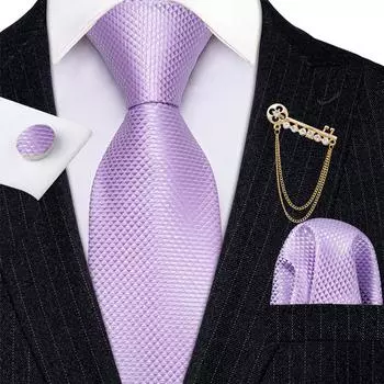 Золотая брошь-булавка с галстуком для мужчин, 6 стилей, полосатая клетка, шелковый галстук, носовой платок, набор запонок N-5308