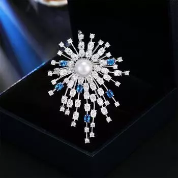 Золотая брошь-фейерверк, темперамент, слегка инкрустированная цирконием, изысканный женский атмосферный дизайн, чувство костюма, брошь-булавка, аксессуары золотой