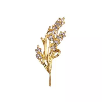 Золотая цветная брошь в виде колоса пшеницы в стиле ретро, аксессуары для одежды из сплава, корсаж, женская бижутерия