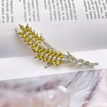 Золотая цветная брошь в виде колоса пшеницы, свежий и натуральный ветер, корсаж из пшеницы, модный аксессуар для пальто и костюма