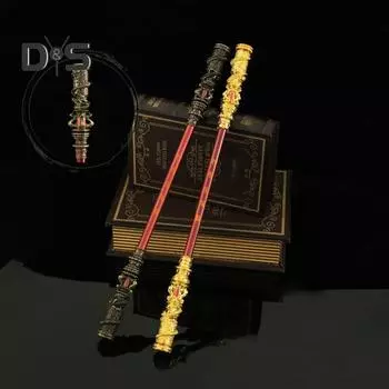 Золотая дубина Укун Великие мудрецы, равные Небесам, Руи Цзиньгу Банг, резной бар короля обезьян, украшение из металлического золотого обруча, модель палки, украшение 35cm кофейный/бронзовый