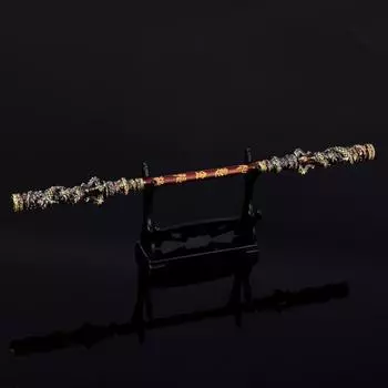 Золотая дубинка Укун с подставкой Великие мудрецы, равные Небесам, Руи Цзингу Банг, резная обезьяна, король, украшение для бара, металлический золотой обруч, модель палки, украшение F